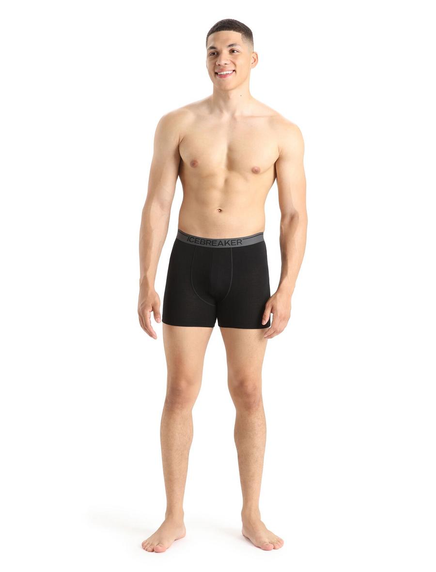 Bielizny Icebreaker Merino Anatomica Boxers Męskie Czarne | PL 1630BEXC